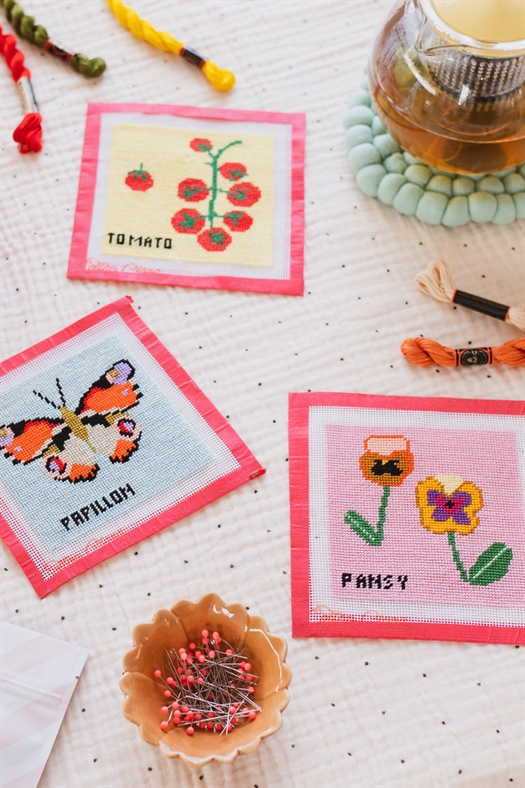 Pansy Needlepoint Beginner Kit fra Cotton Clara